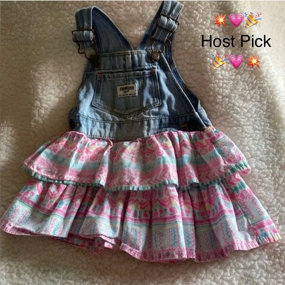 OshKosh B'gosh Other - 🎊🎉HP🎊🎉  Girls Adorable Osh Kosh B’Gosh 18M Ruffled Floral Bib Dress Spring